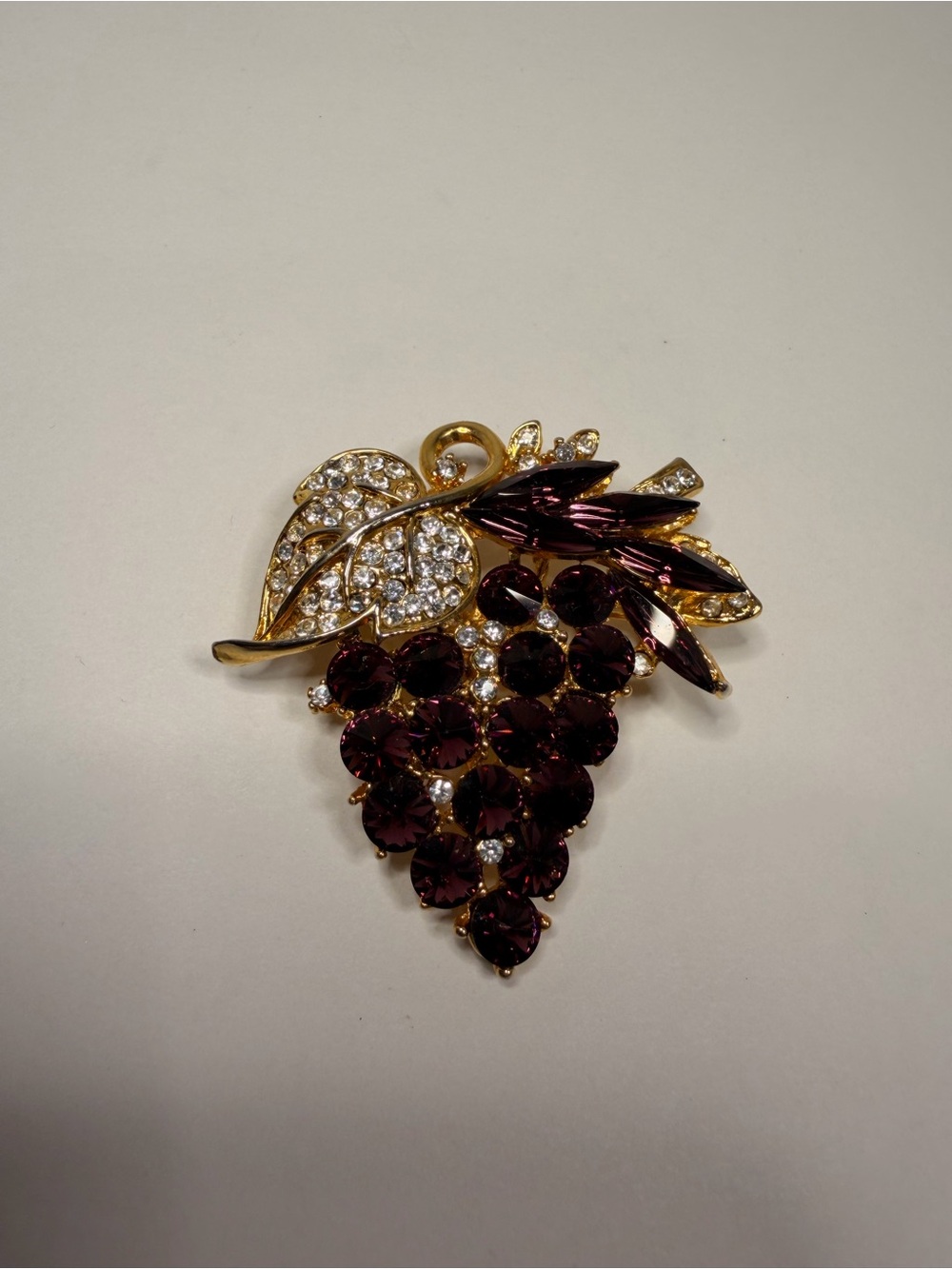 Nolan Miller Purple Grape Cluster Rhinestone Brooch
Pin